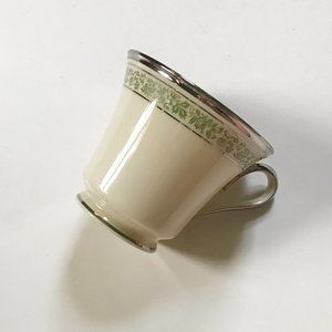 Lenox Green Holly w/ Silver Rim Delicate Tea Cup